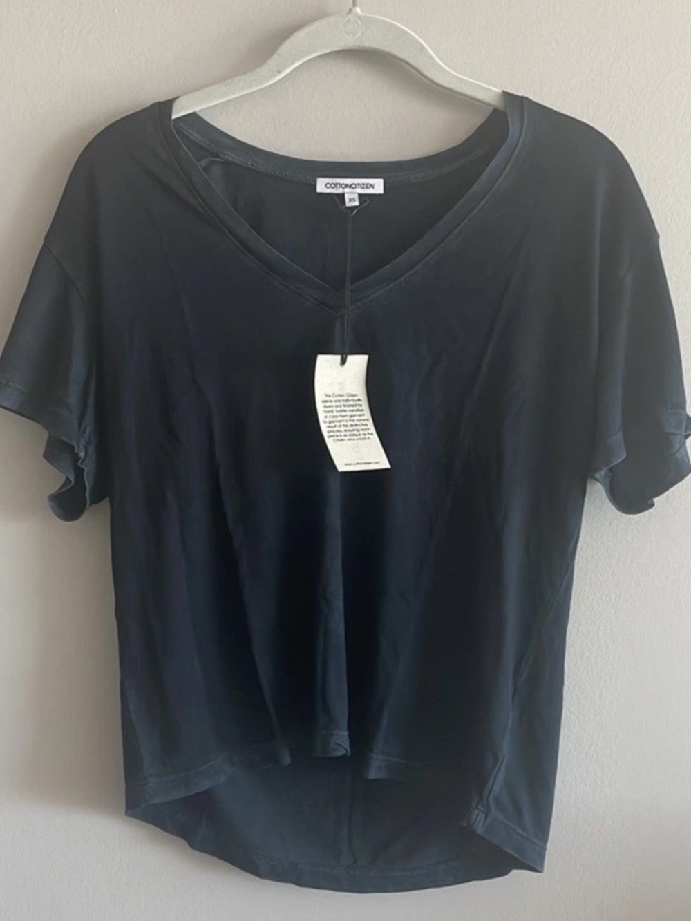 Cotton Citizen Mykonos V-Neck Tee Vintage Black XS Designer T-Shirt NWT